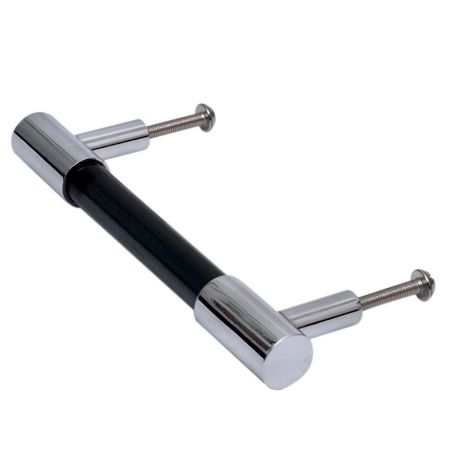 Black Silver Small Cylinder Glass Door Handles